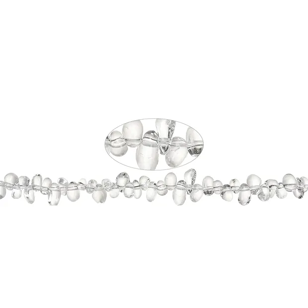 Filo di pepite, Cristallo di rocca, 04-05 x 07-09 mm (39 cm) | Marco Schreier