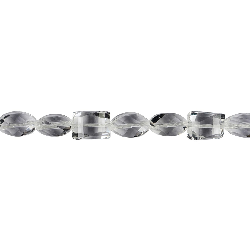 Rang de colliers Freeform, Cristal de roche, facetté, 14 x 16mm | Marco Schreier