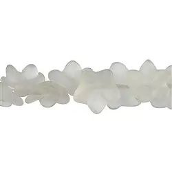 140351421920 Flower strand, Rock Crystal, matt, 14 x 08mm | wholesaler gems & healing stones
