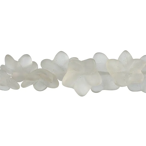 Strang Blüte, Bergkristall, matt, 14 x 08mm | Edelsteine, Heilsteine & Schmuck
