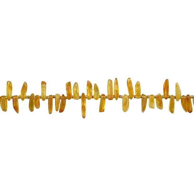 Strand of nuggets "Tooth", light Amber, 03-05 x 10-20mm (37cm) | Marco Schreier