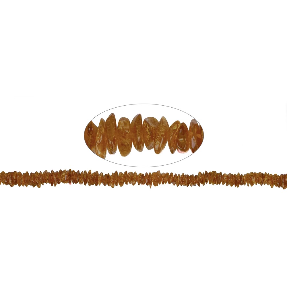 Strand of chips, Amber, cognac medium, 04 - 06-08mm | Marco Schreier
