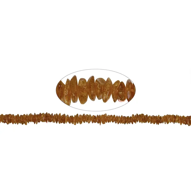 Rang de colliers Chips, Ambre, cognac moyen, 04 - 06-08mm | Marco Schreier