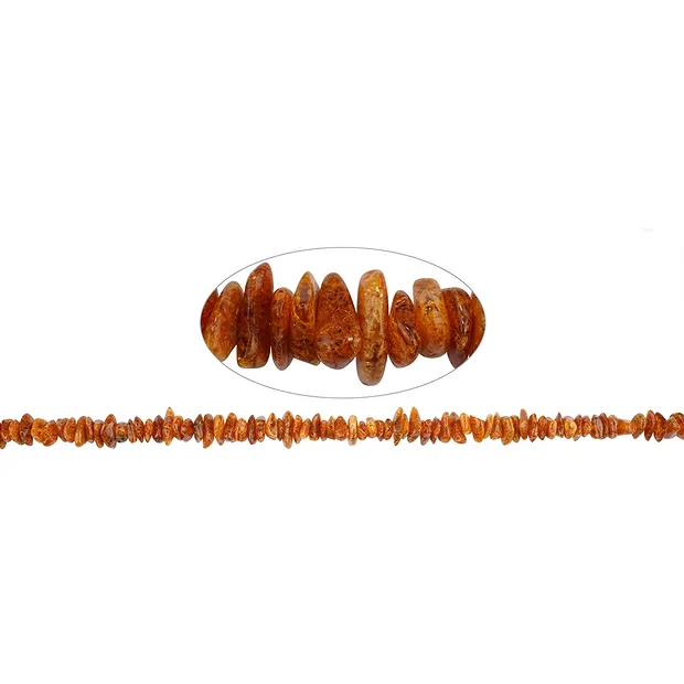 Rang de colliers éclats, Ambre foncé, 06-11 x 05-08mm | Marco Schreier