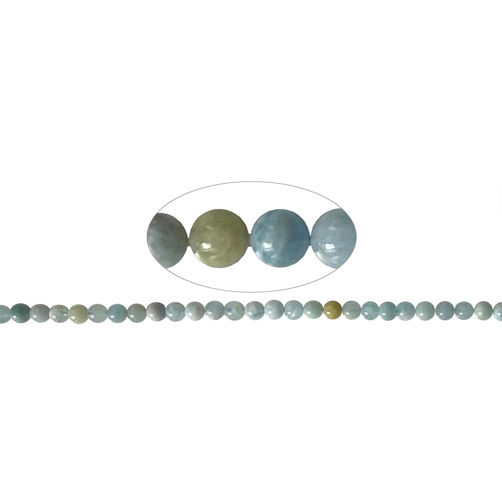 String Beads, Aquamarine/Heliodor, 06mm (39cm) | gems, healing stones & jewelry