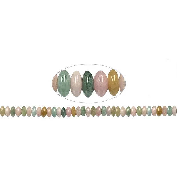 Button strand, beryl (Aquamarine, Morganite), 06-07 x 12mm | Marco Schreier