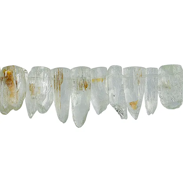 Filo di cristalli grezzi, berillo, 19 - 32 mm (38 cm), pezzo unico n. 02 | Marco Schreier