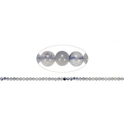 140390100322 Rang de collier boules, Dumortierite en quartz (quartz bleu), 04mm (39cm) | Marco Schreier