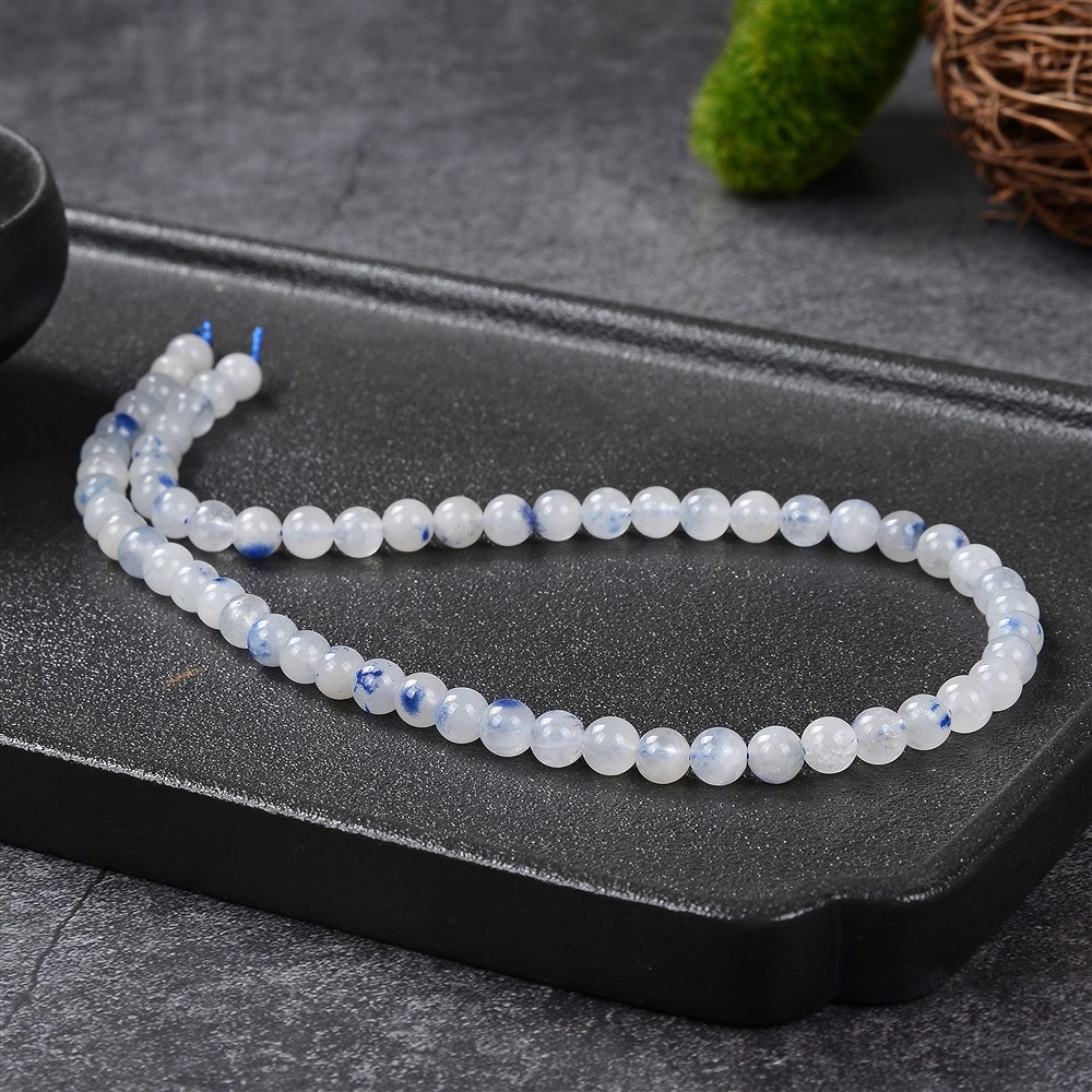 Rang de collier boules, Dumortierite en quartz, 06,5mm (39cm) | Marco Schreier