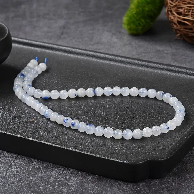 String Beads, Dumortierite in quartz, 06,5mm (39cm) | Marco Schreier