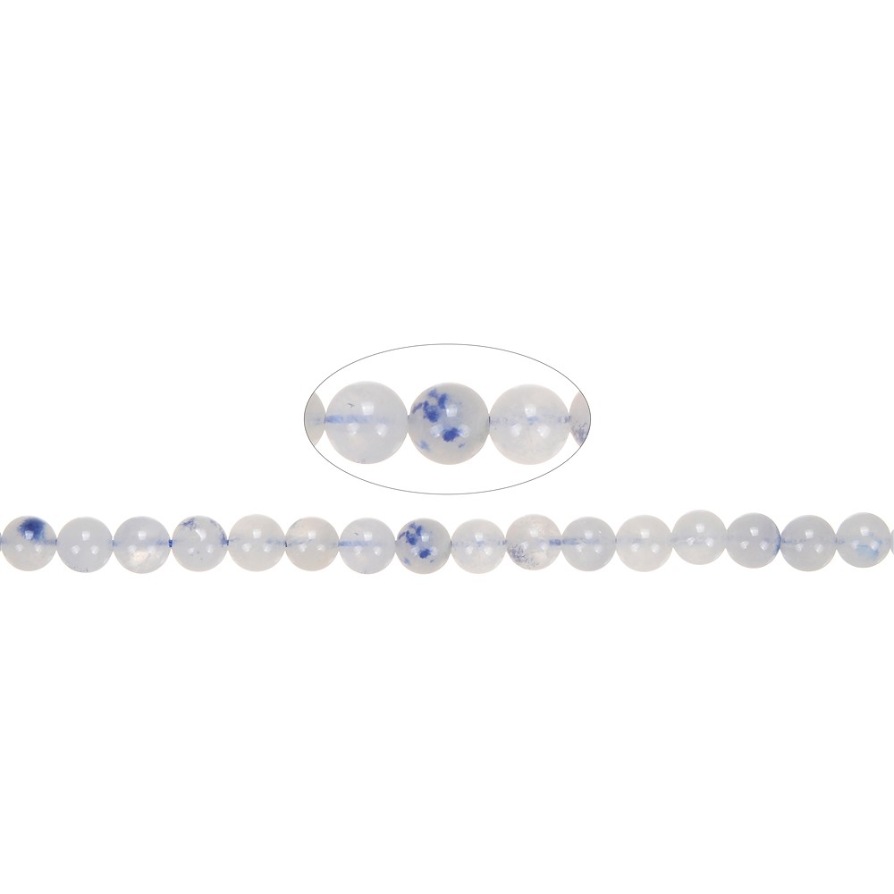 Rang de collier boules, Dumortierite en quartz, 06,5mm (39cm) | Marco Schreier