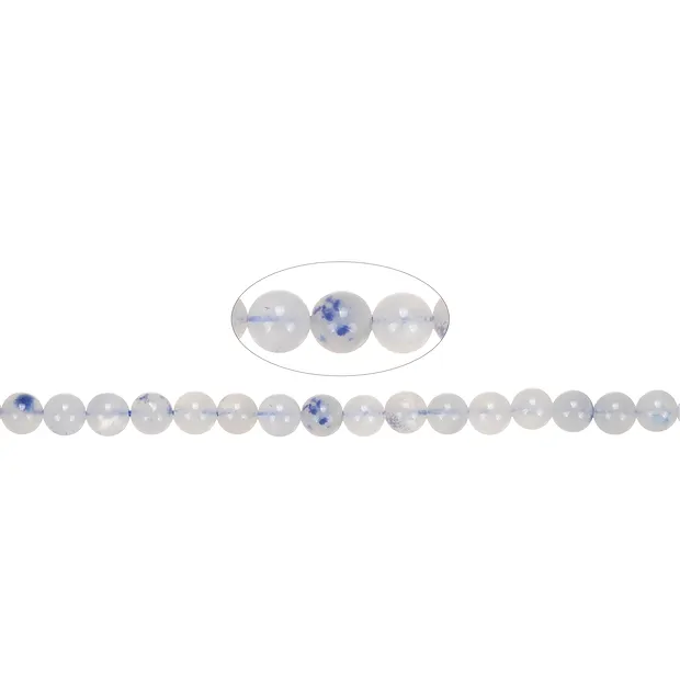 String Beads, Dumortierite in quartz, 06,5mm (39cm) | Marco Schreier