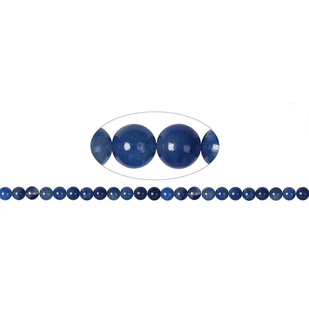 Rang de collier boules, quartz bleu, 08mm | Marco Schreier
