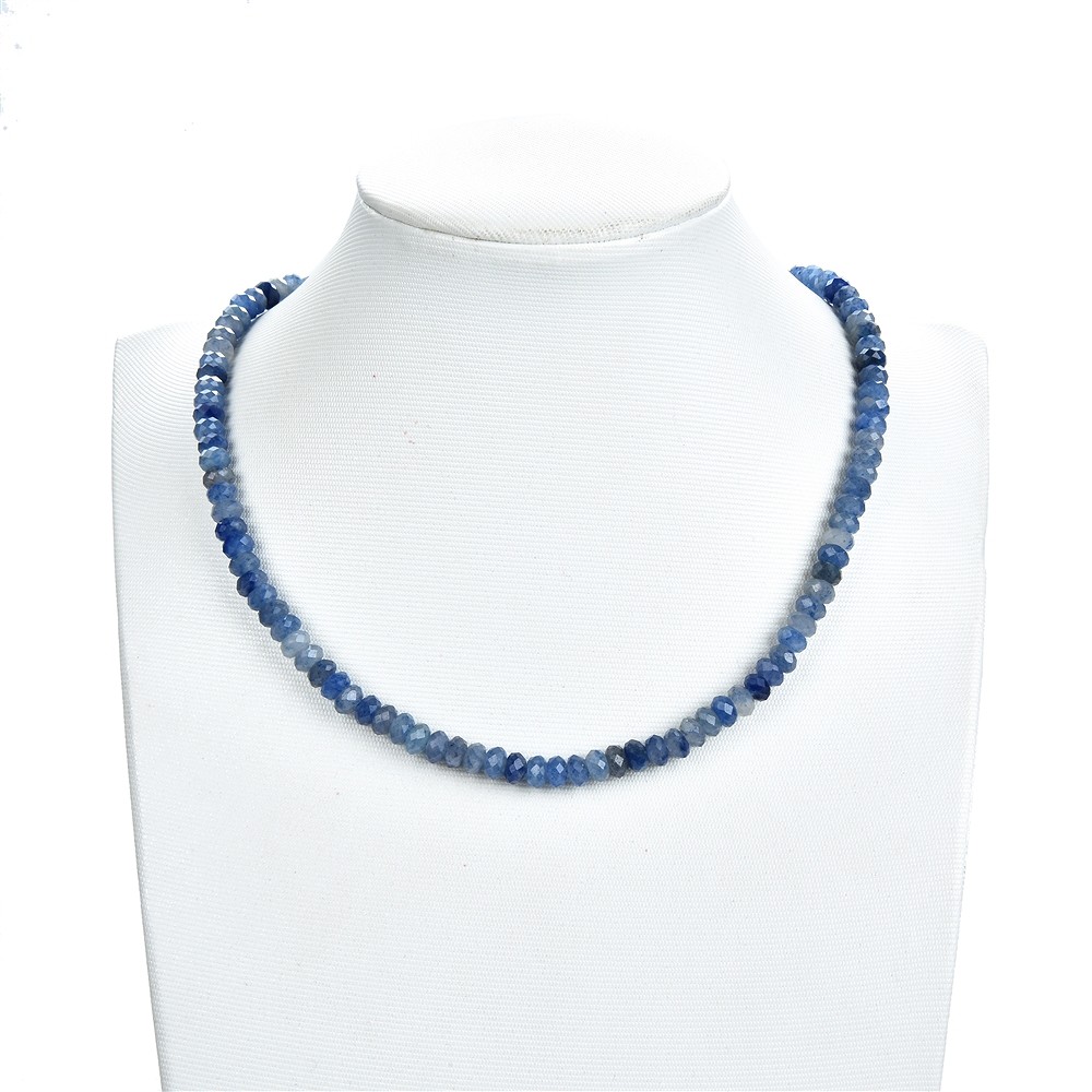 Rang de collier, Boutons, Quartz bleu, facettes, 03 x 05mm (38cm) | Marco Schreier