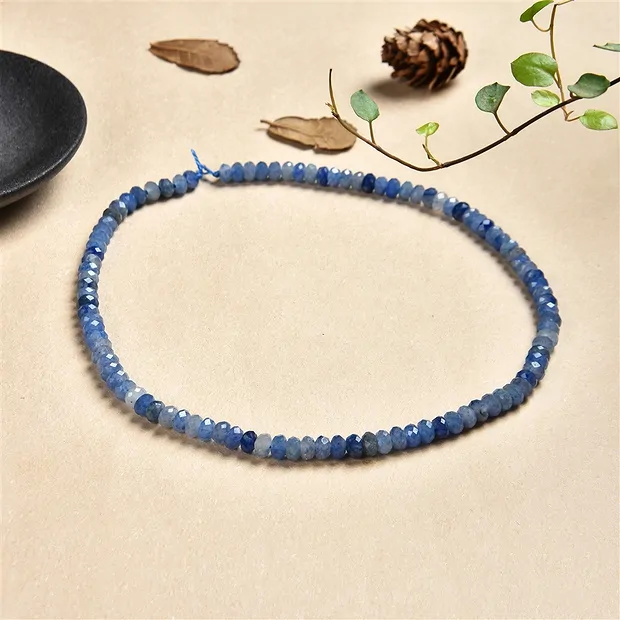 Button strand, blue quartz, faceted, 03 x 05mm (38cm) | Marco Schreier