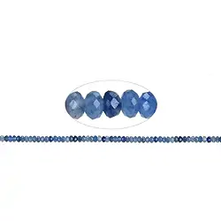 140390313620 Filo di bottoni, quarzo blu, sfaccettato, 03 x 05 mm (38 cm) | Marco Schreier