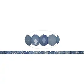 Rang de colliers, Boutons, Quartz bleu, 04 x 06mm (39cm), facettes | Marco Schreier