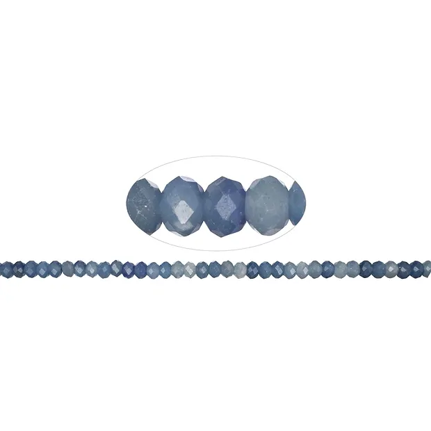 Filo di bottoni, quarzo blu, 04 x 06 mm (39 cm), sfaccettato | Marco Schreier