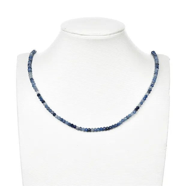 Button strand, blue quartz, faceted, 03 x 04mm | gems, healing stones & jewelry