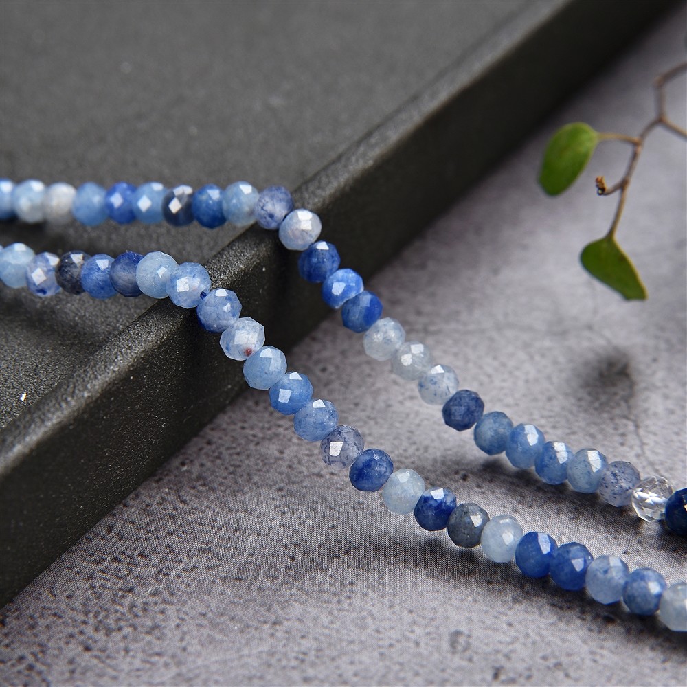 Boutons de rang, quartz bleu, facetté, 03 x 04mm | Marco Schreier