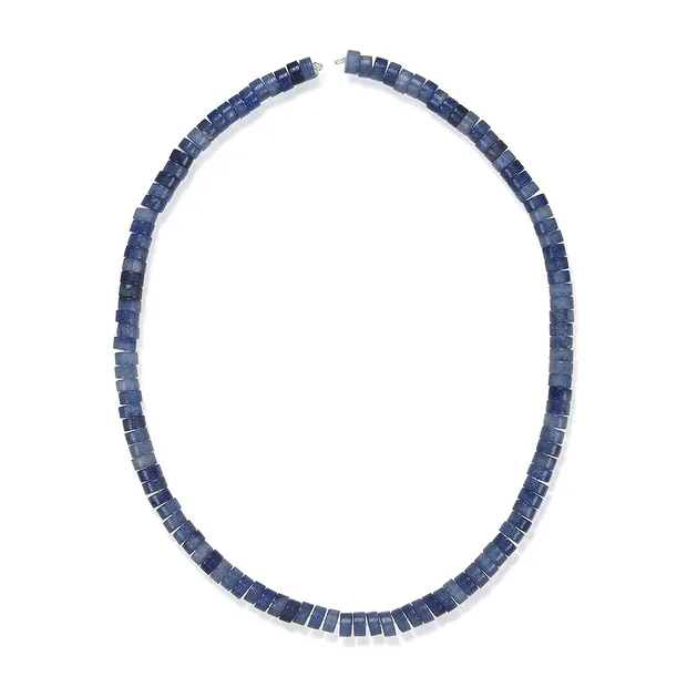 Rang de collier cylindre "Heishi", quartz bleu, 06 x 03mm (39cm) | Marco Schreier