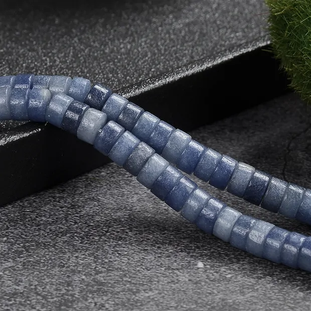 Strang Zylinder "Heishi", Blauquarz, 06 x 03mm (39cm) | Marco Schreier