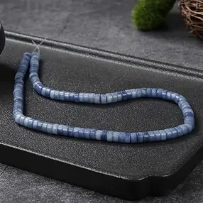 Rang de collier cylindre "Heishi", quartz bleu, 06 x 03mm (39cm) | Marco Schreier