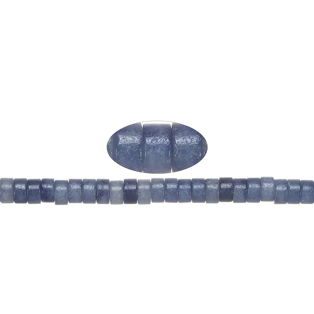 Rang de collier cylindre "Heishi", quartz bleu, 06 x 03mm (39cm) | Marco Schreier