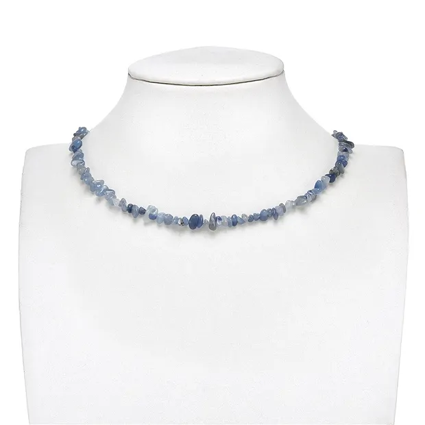 Strand sliver, blue quartz, 03 - 05mm (80cm) | wholesaler gems & healing stones