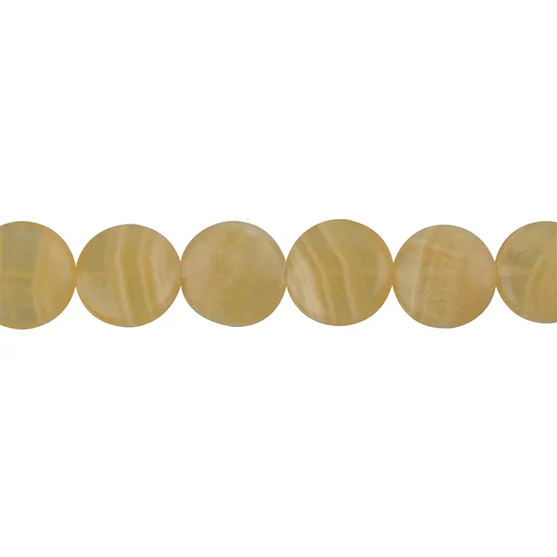 Strand Button flat, Calcite (orange) 16 - 18mm | gems, healing stones & jewelry
