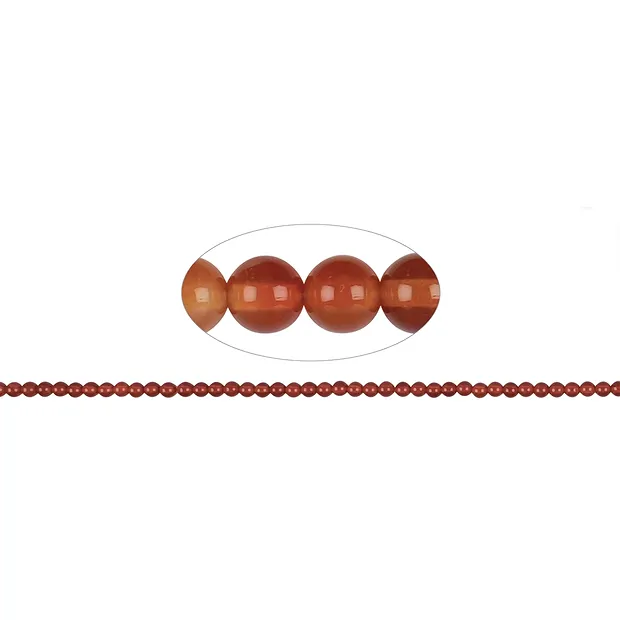 Strang Kugeln, Carneol (gebr.), 02mm | Schreier Edelsteine, Heilsteine & Schmuck
