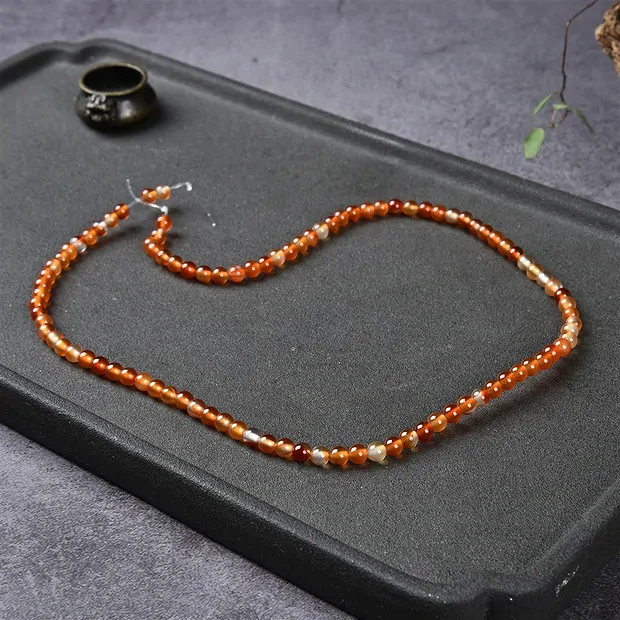 Rang de collier boules, Cornaline (chauffée), 04mm | Marco Schreier