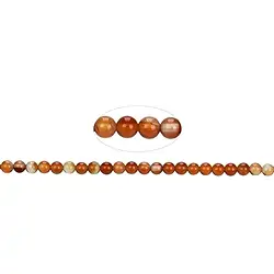 140430100320 Rang de collier boules, Cornaline (chauffée), 04mm | Marco Schreier