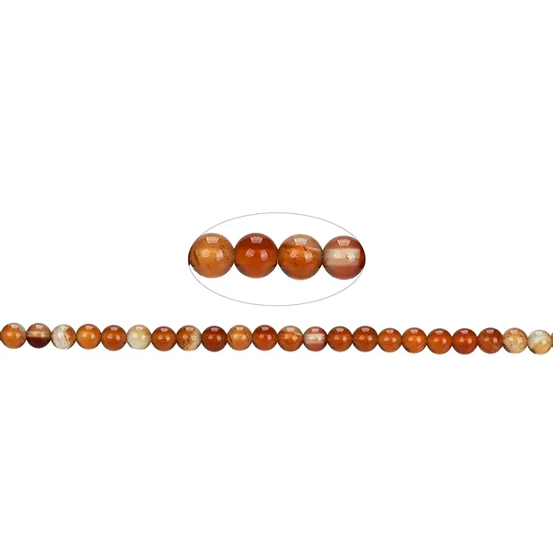 Rang de collier boules, Cornaline (chauffée), 04mm | Marco Schreier