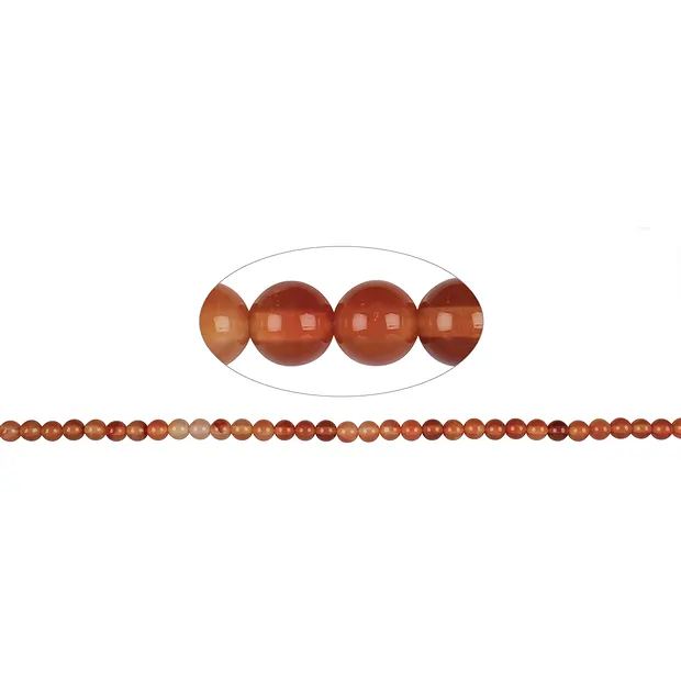 Strang Kugeln, Carneol (gebr.), 06mm | Schreier Edelsteine, Heilsteine & Schmuck