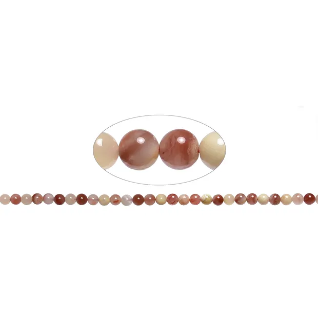 Rang de collier boules, Cornaline multicolore (naturel), 06mm | Marco Schreier