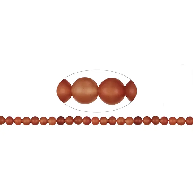 Strang Kugeln, Carneol (gebr.), matt, 08mm | GH Edelsteine, Heilsteine & Schmuck