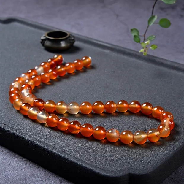 Rang de collier boules, Cornaline (chauffée), 08mm | Marco Schreier