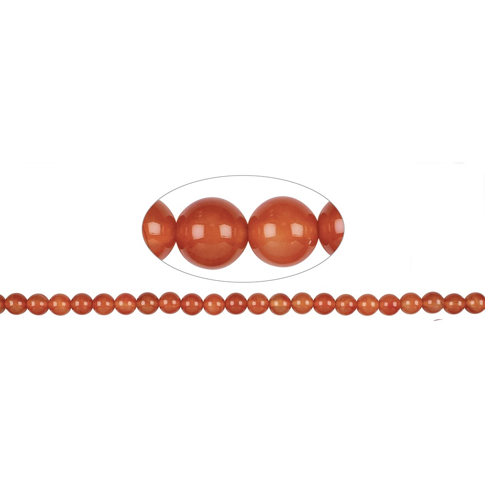 Cuentas de piedras preciosas, cornalina (calentada), 08mm | Marco Schreier