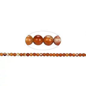Rang de collier boules, Cornaline (chauffée), 08mm | Marco Schreier