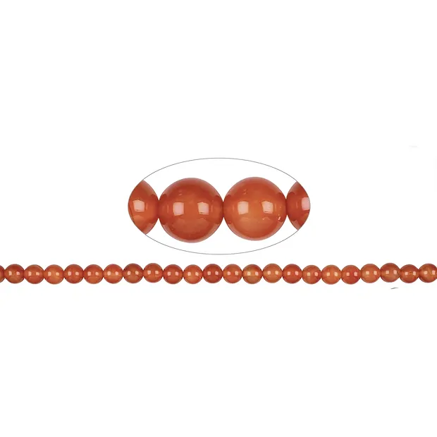 Rang de collier boules, Cornaline (chauffée), 08mm | Marco Schreier