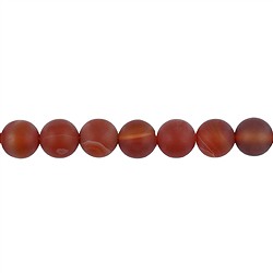 140430100910 String Beads, Carnelian (heated), matt, 10mm | wholesaler gems &amp; healing stones