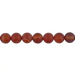 140430100910 Strang Kugeln, Carneol (gebr.), matt, 10mm | GH Edelsteine, Heilsteine & Schmuck