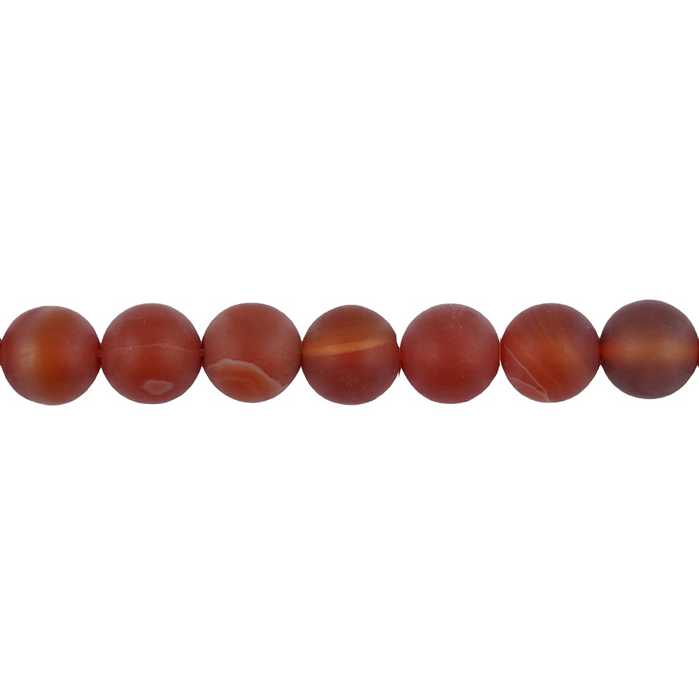 Strang Kugeln, Carneol (gebr.), matt, 10mm | GH Edelsteine, Heilsteine & Schmuck