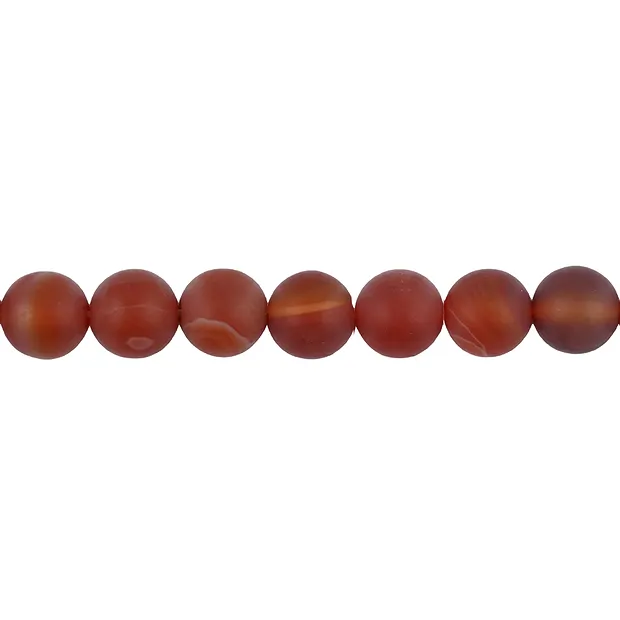 String Beads, Carnelian (heated), matt, 10mm | wholesaler gems & healing stones