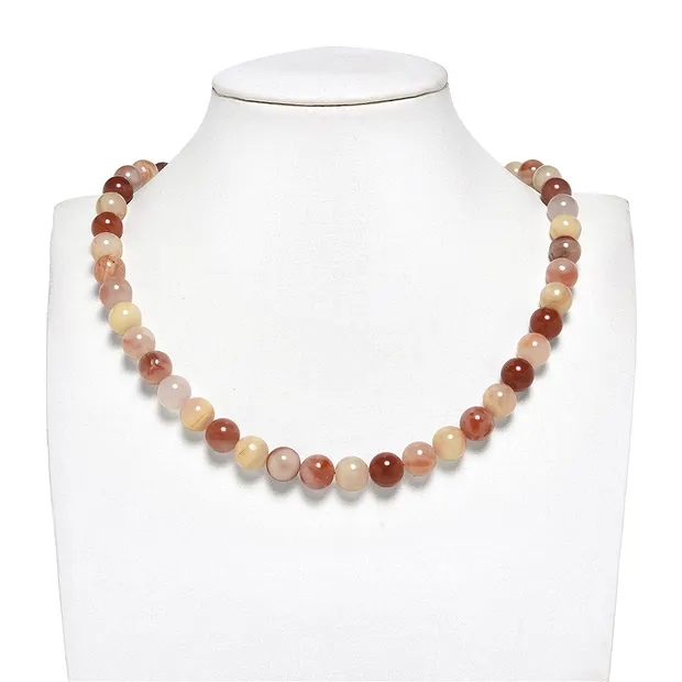 Rang de collier boules, Cornaline multicolore (naturel), 10mm | Marco Schreier