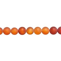 140430101010 String Beads, Carnelian (heated), matt, 12mm | wholesaler gems &amp; healing stones