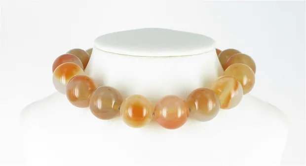 String Beads, Carnelian (heated), 20mm | Schreier gems, healing stones & jewelry