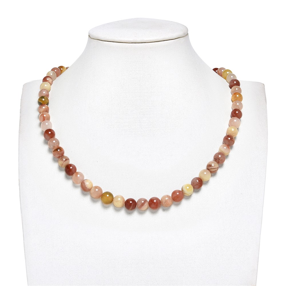 String Beads, Carnelian colorful (natural), 08-09mm | Marco Schreier