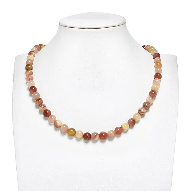 Rang de colliers boules, Cornaline multicolore (naturel), 08-09mm | Marco Schreier